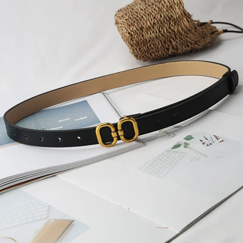 PU Leather Belt for Women Designer Metal Buckle - Uniqwear