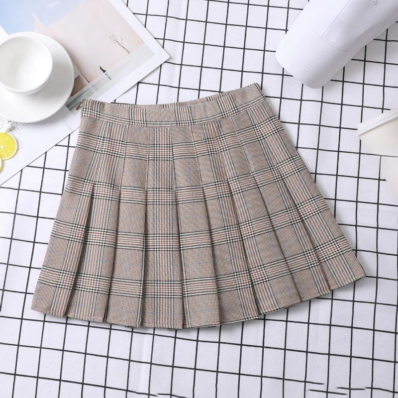 Skirt For Women Korean Style Mini Plaid Pleated Skirt - Uniqwear
