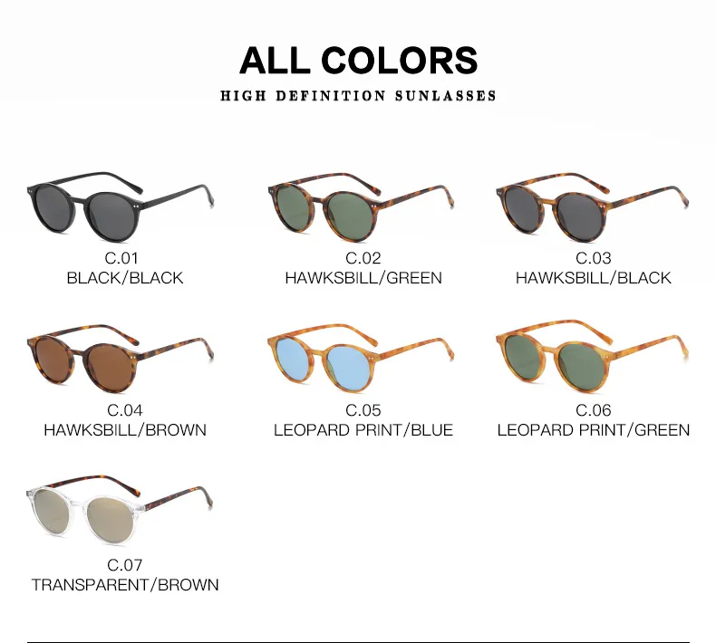 Retro Round Polarised Sunglasses Men Women UV400 - Uniqwear