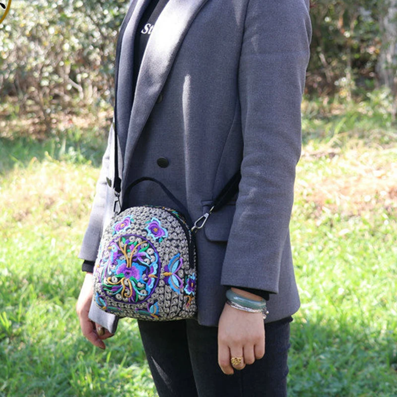 Women's Floral Embroidered Backpack - Uniqwear