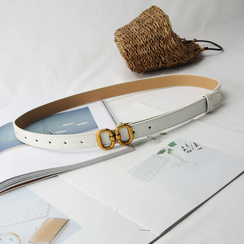 PU Leather Belt for Women Designer Metal Buckle - Uniqwear