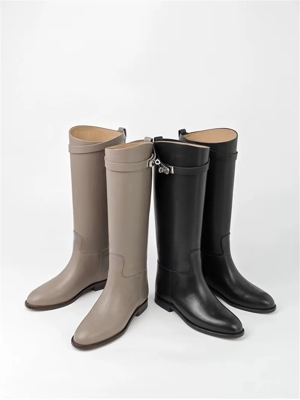 Fashion Women Knee High Boots Genuine Leather - Uniqwear