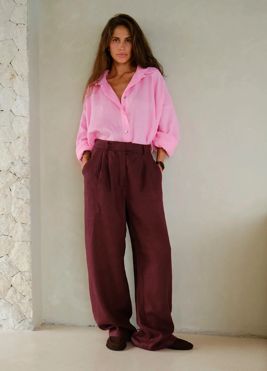 Bornladies Fashionable High Waisted Straight Leg Pants Women - Uniqwear