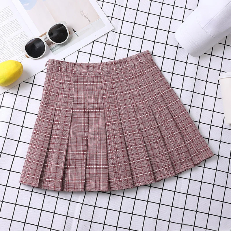 Skirt For Women Korean Style Mini Plaid Pleated Skirt - Uniqwear