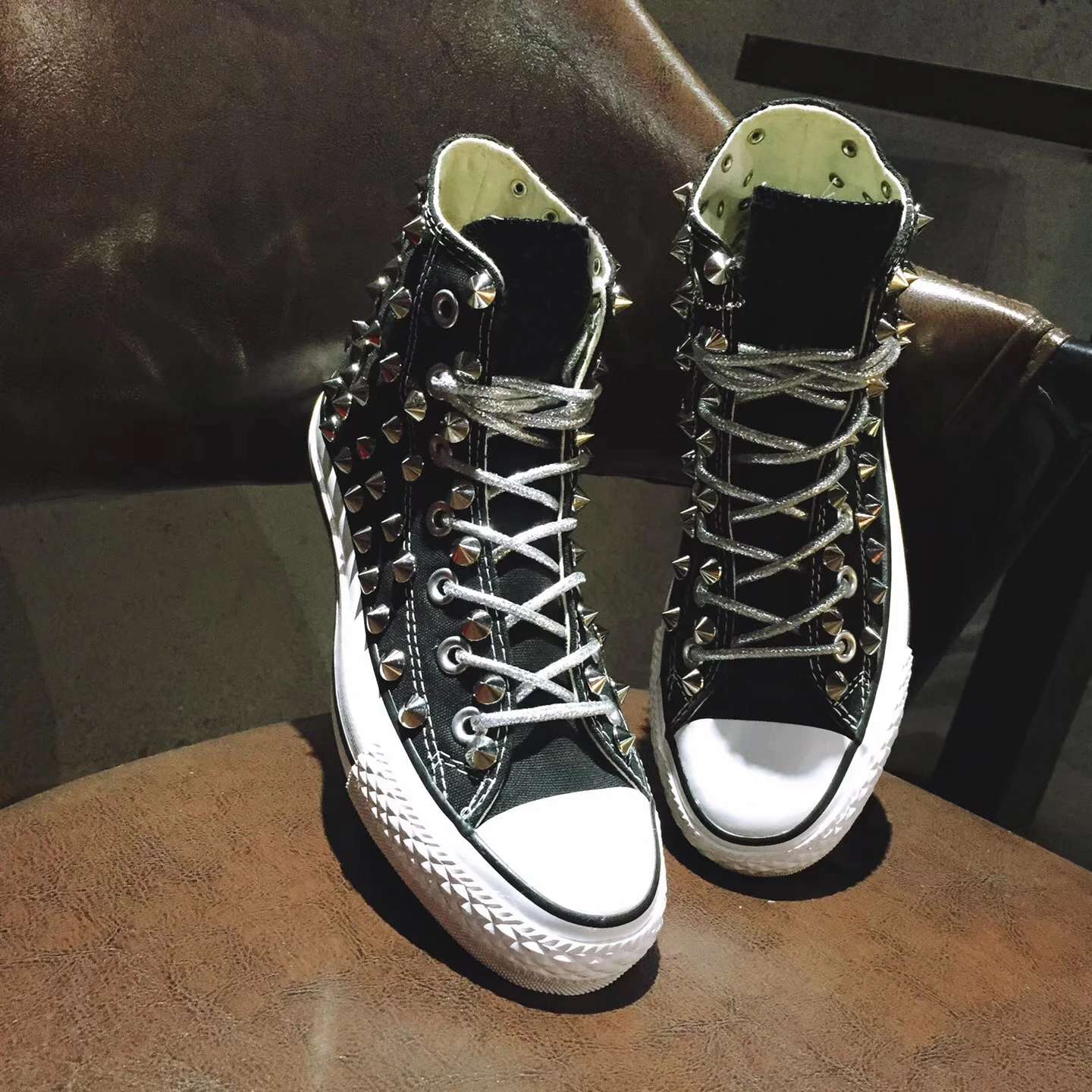 High Top Pointed Nail Customized Style Canvas For Men Women - Uniqwear