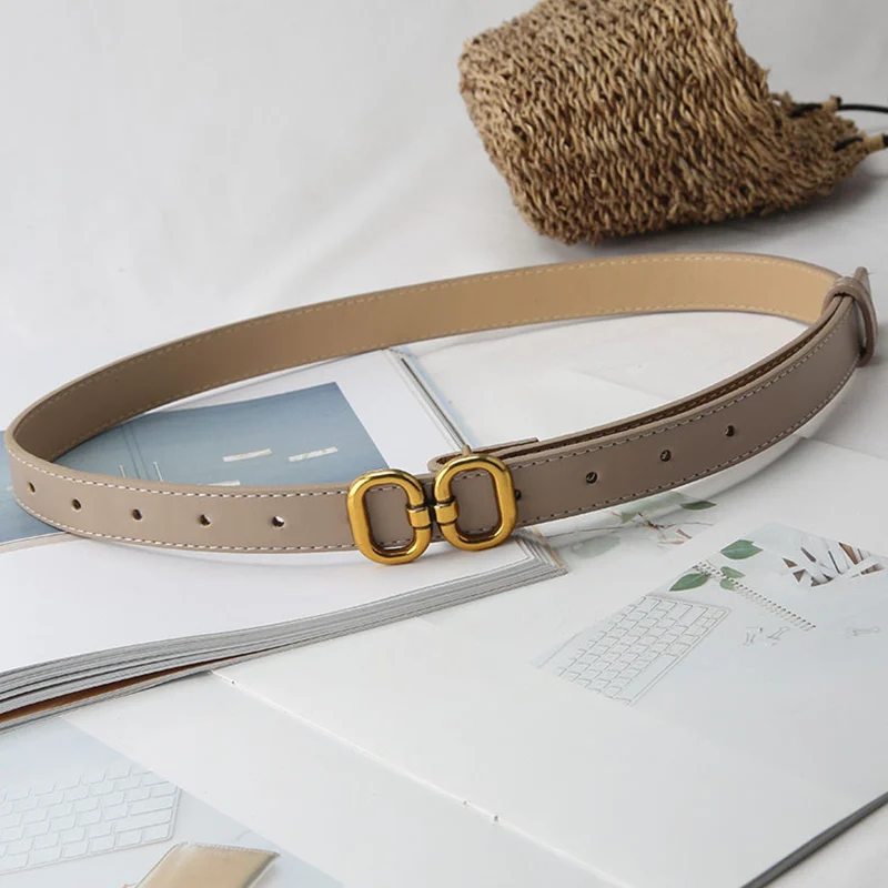 PU Leather Belt for Women Designer Metal Buckle - Uniqwear
