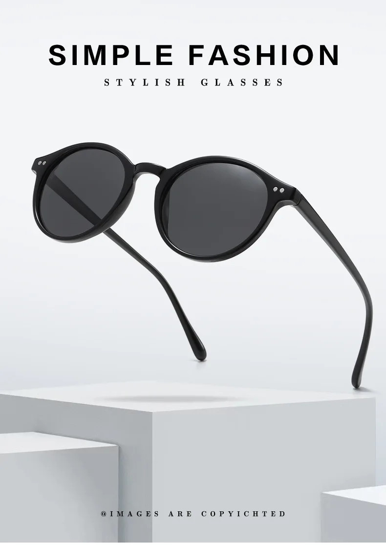 Retro Round Polarised Sunglasses Men Women UV400 - Uniqwear