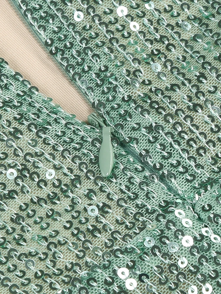 Sexy Halter Deep V Neck Sequins Maxi Dress Women - Uniqwear