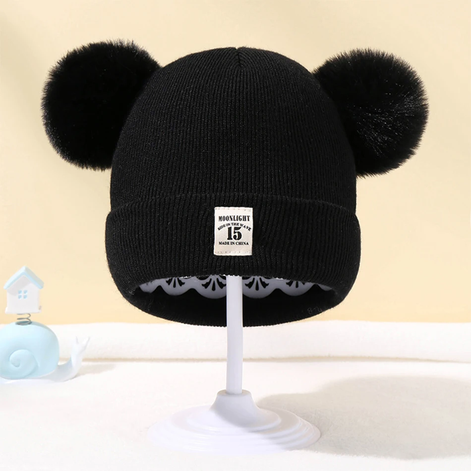 Baby Warm Knitted Hats With Pom - Uniqwear