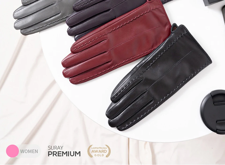 Women's sheepskin gloves winter warm plus - Uniqwear