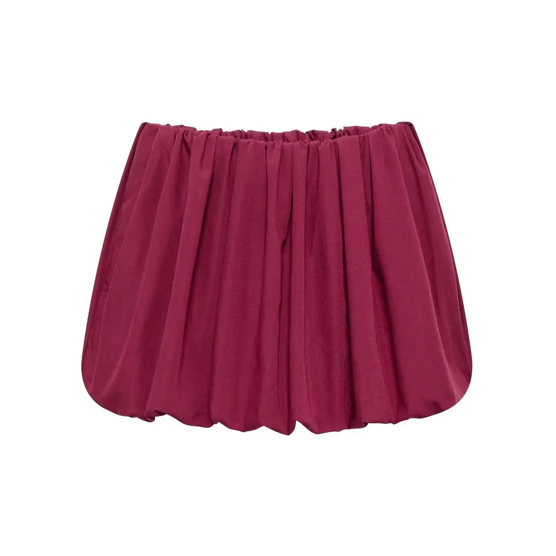 Women Fashion Solid Mini Balloon Skirt - Uniqwear