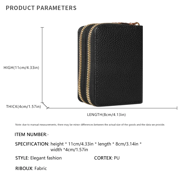 Women Zipper Short Coin Purse - Uniqwear