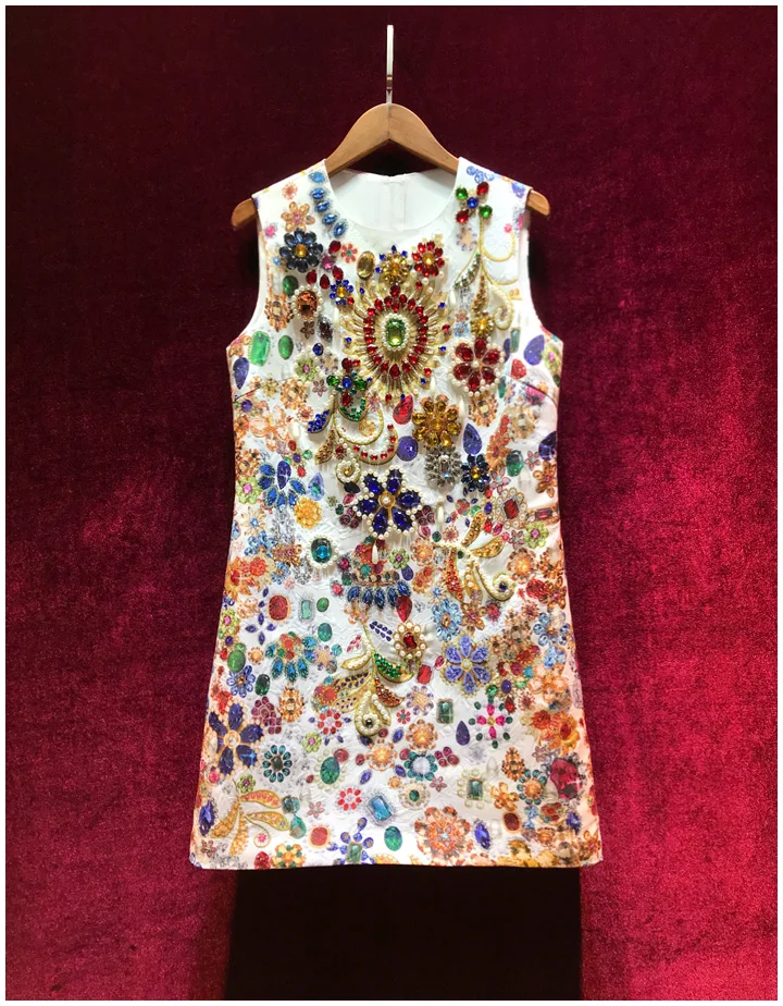 Luxury Heavy Beads Diamond Retro Court Dresses for Women - Uniqwear