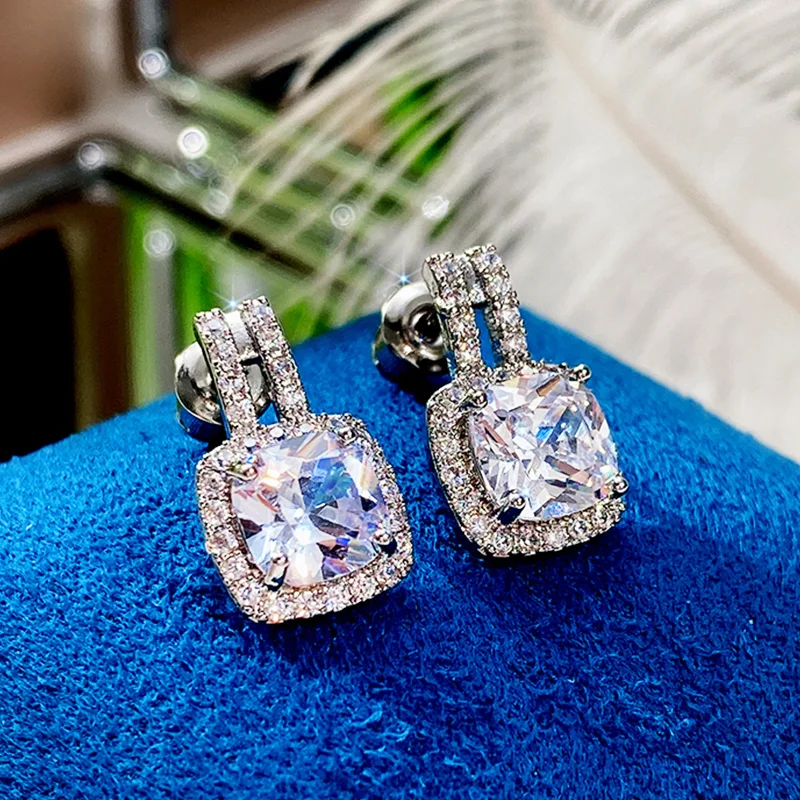 Silver Color CZ Stud Earrings for Women - Uniqwear