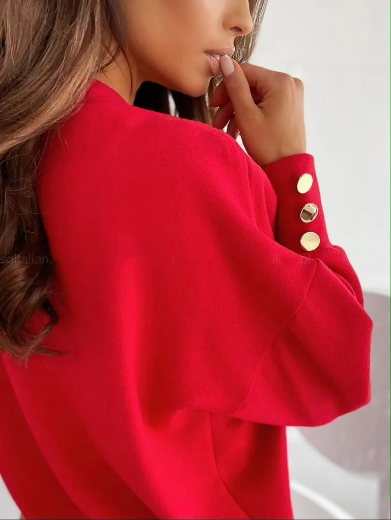 New Long Sleeve Knitted Women Sweater V-neck - Uniqwear