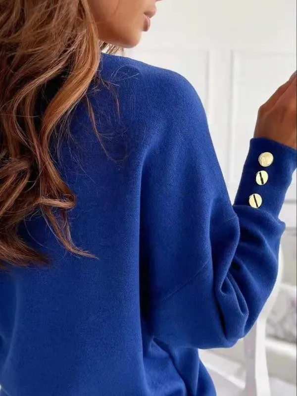 New Long Sleeve Knitted Women Sweater V-neck - Uniqwear