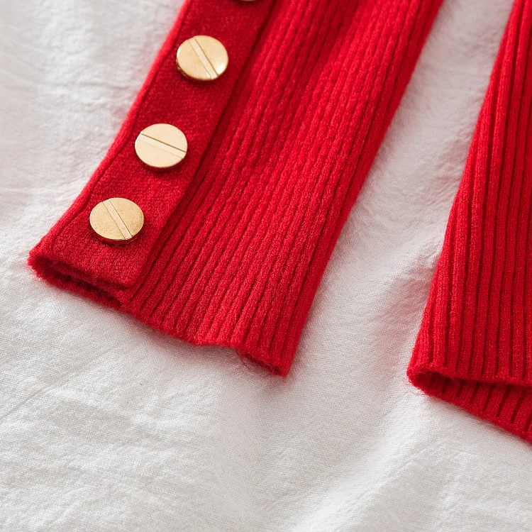 Women casual button o-neck soft sweater - Uniqwear