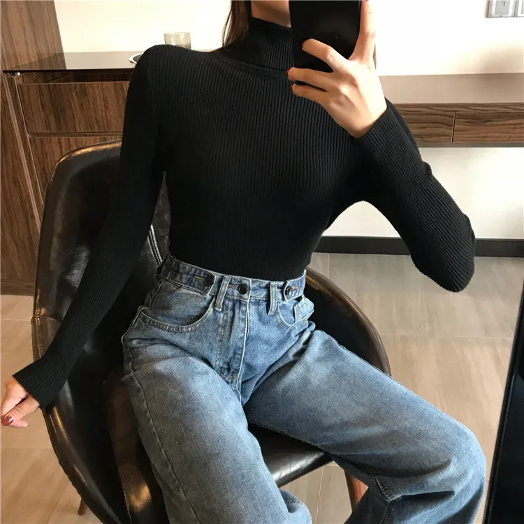 Women Knitted Ribbed Sweater - Uniqwear