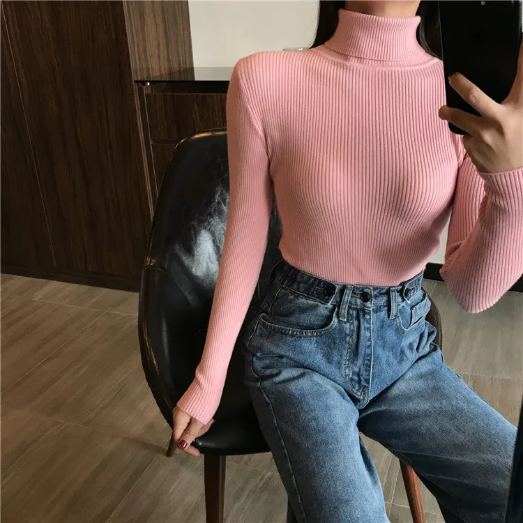 Women Knitted Ribbed Sweater - Uniqwear