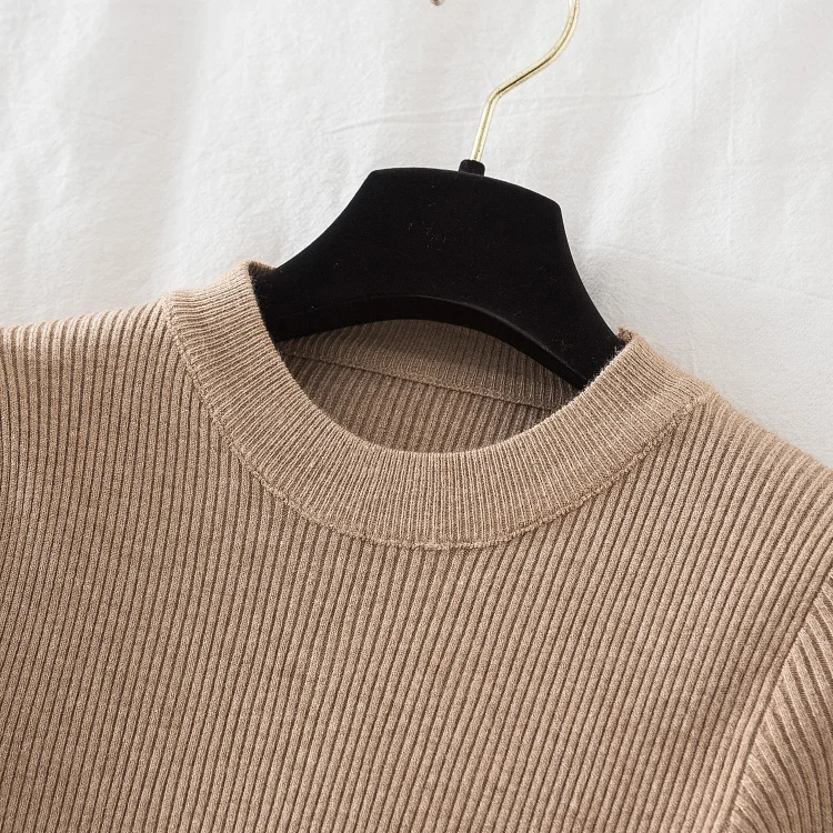 Women casual button o-neck soft sweater - Uniqwear
