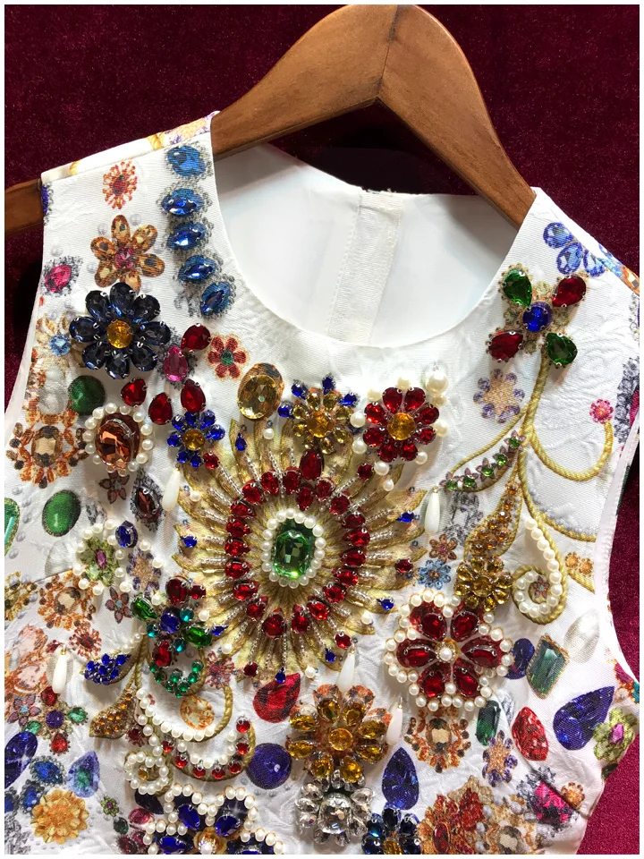 Luxury Heavy Beads Diamond Retro Court Dresses for Women - Uniqwear