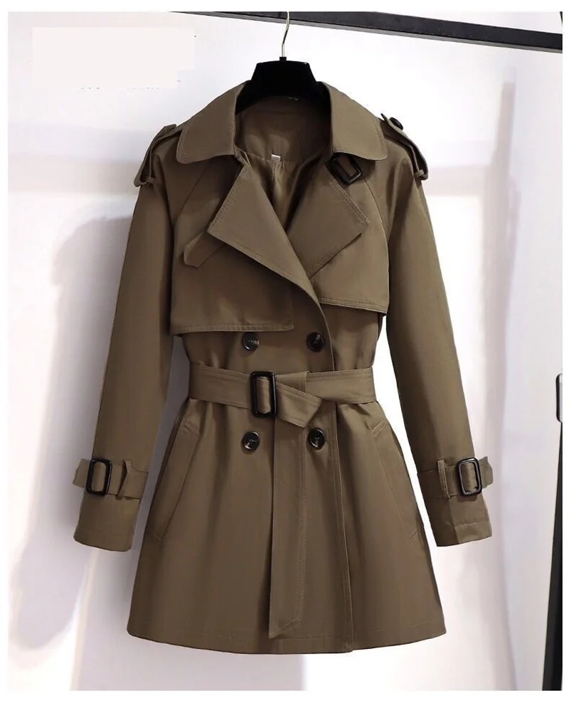 Women Jackets Double Breasted Streetwear Trench - Uniqwear