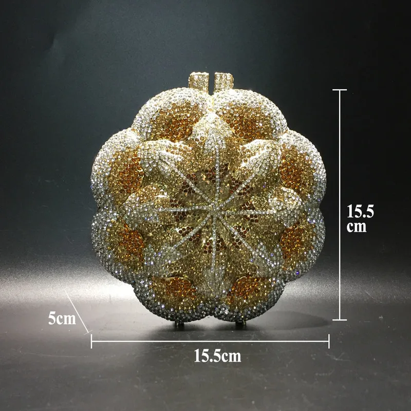 Rose Flower Rhinestones Evening Clutches Women - Uniqwear