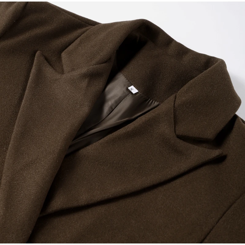 Casual Solid Double-Breasted Long Coats Women - Uniqwear