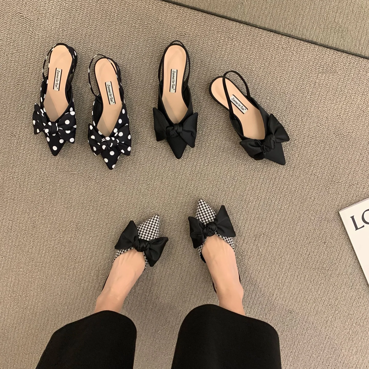 Women Elegant Pointed Straps Fashion Flats - Uniqwear