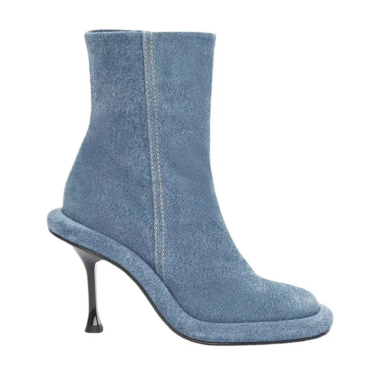 New Blue Denim Short Boots - Uniqwear