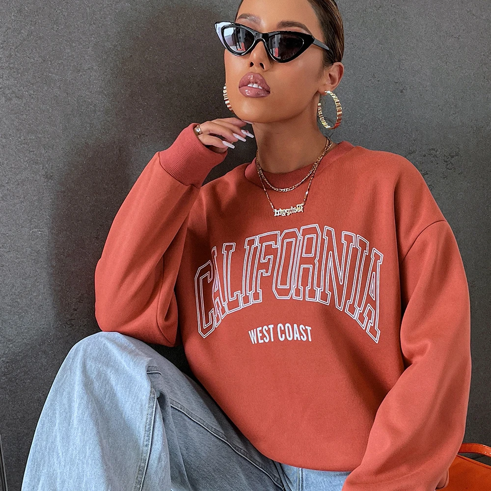 Woman Sweatshirts California West Coast Print - Uniqwear
