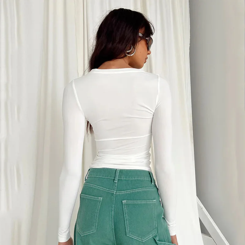 Women Casual Long Sleeve Slim Fit Tops - Uniqwear