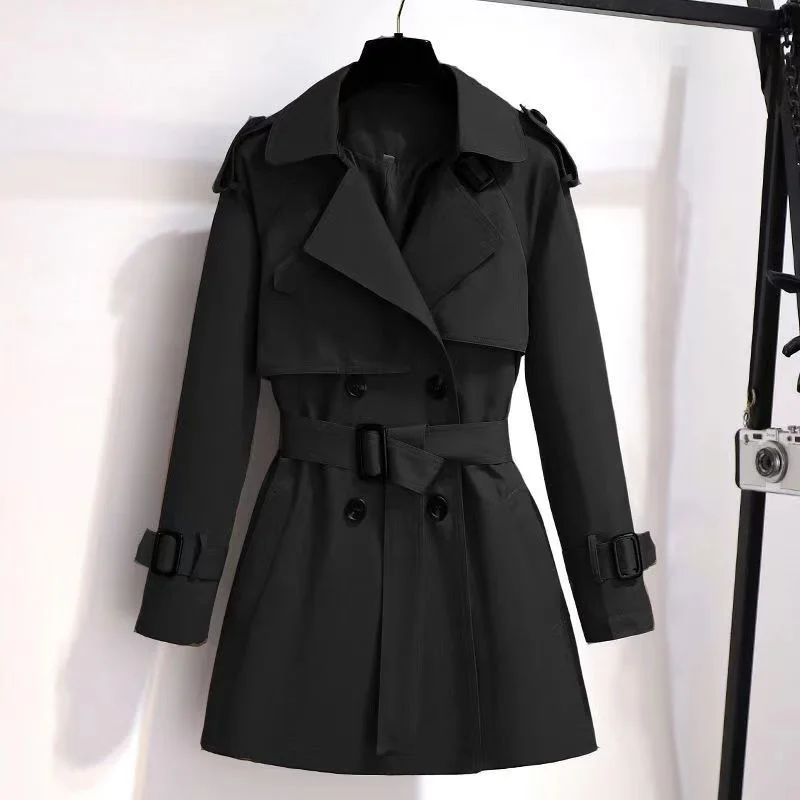 Women Jackets Double Breasted Streetwear Trench - Uniqwear