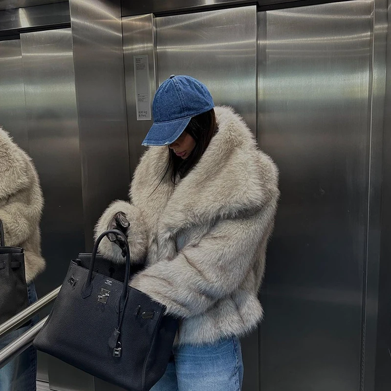 New Fashion Gradient Fluffy Fur Coat - Uniqwear