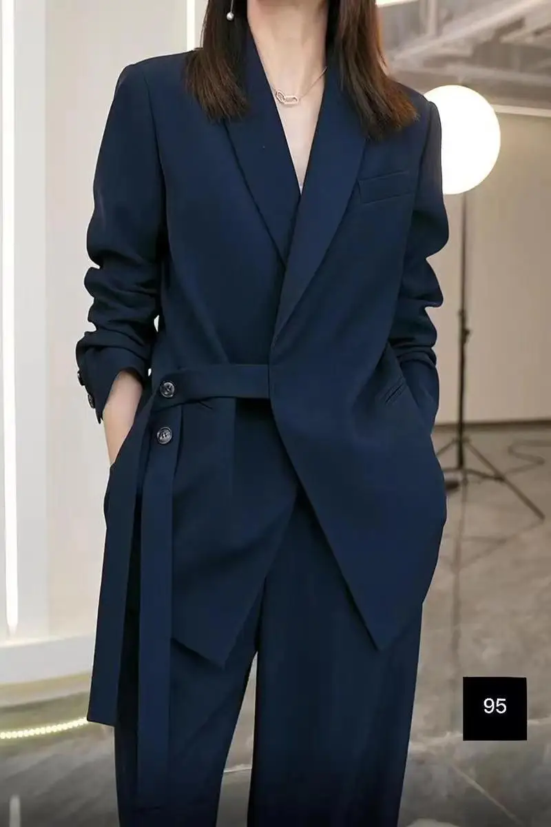 Women's Suit Elegant Loose Blazers Wide Leg Pants - Uniqwear