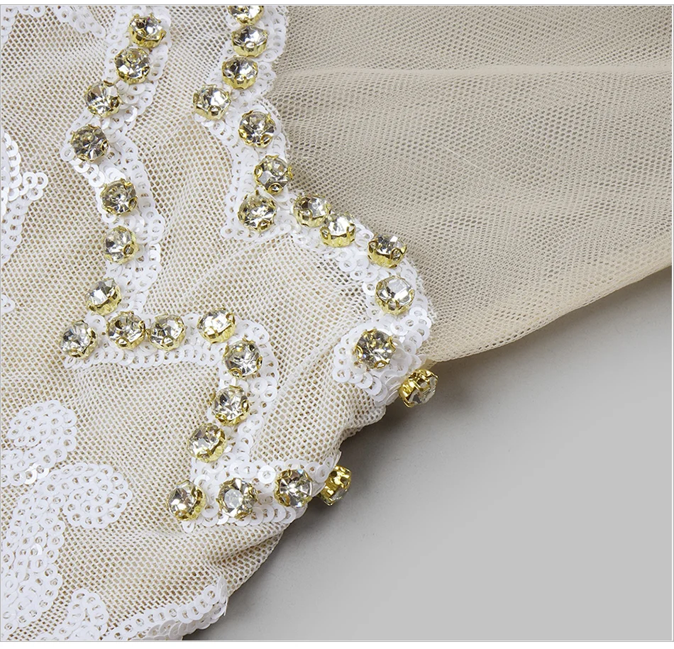 Luxury Diamond Beaded Feather Dress - Uniqwear