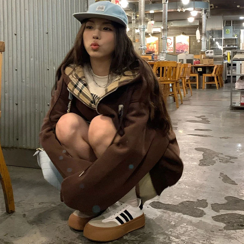 Brown Zip Up Hoodie Women - Uniqwear