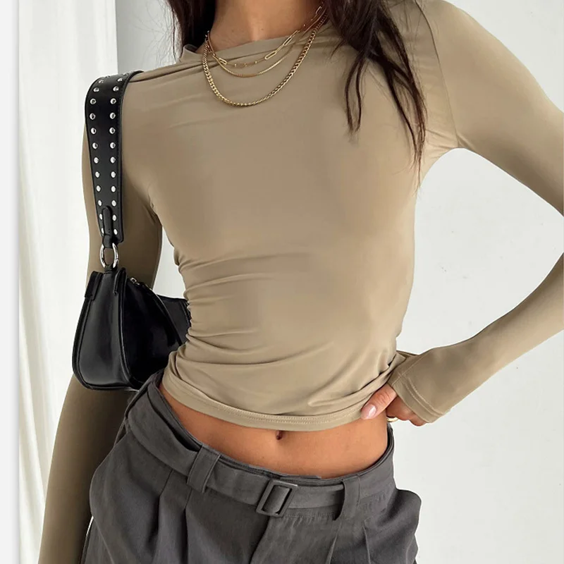 Women Casual Long Sleeve Slim Fit Tops - Uniqwear