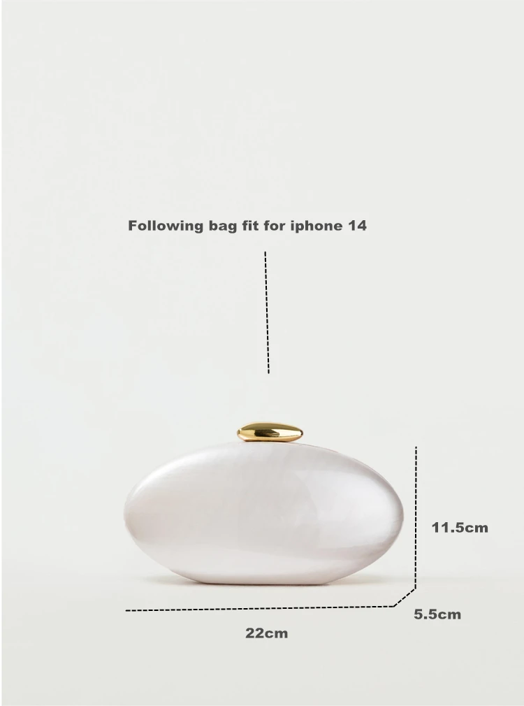 Egg shape Clutch Bag Acrylic purse women - Uniqwear