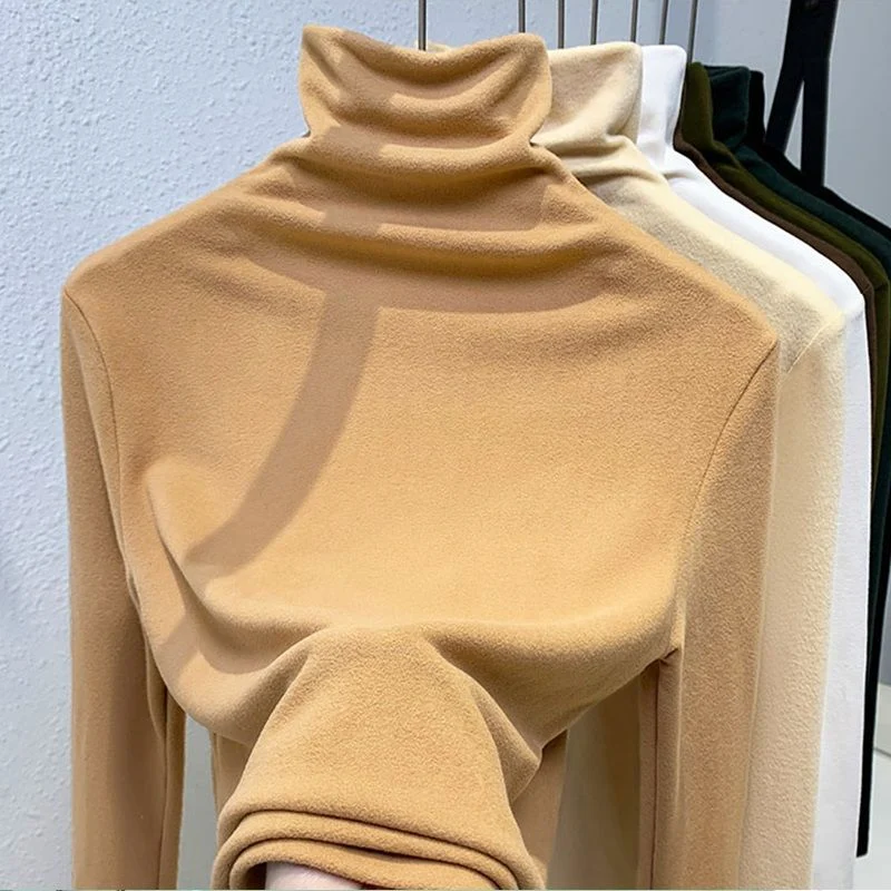Women's Turtleneck Thick Long Sleeve Pullover - Uniqwear