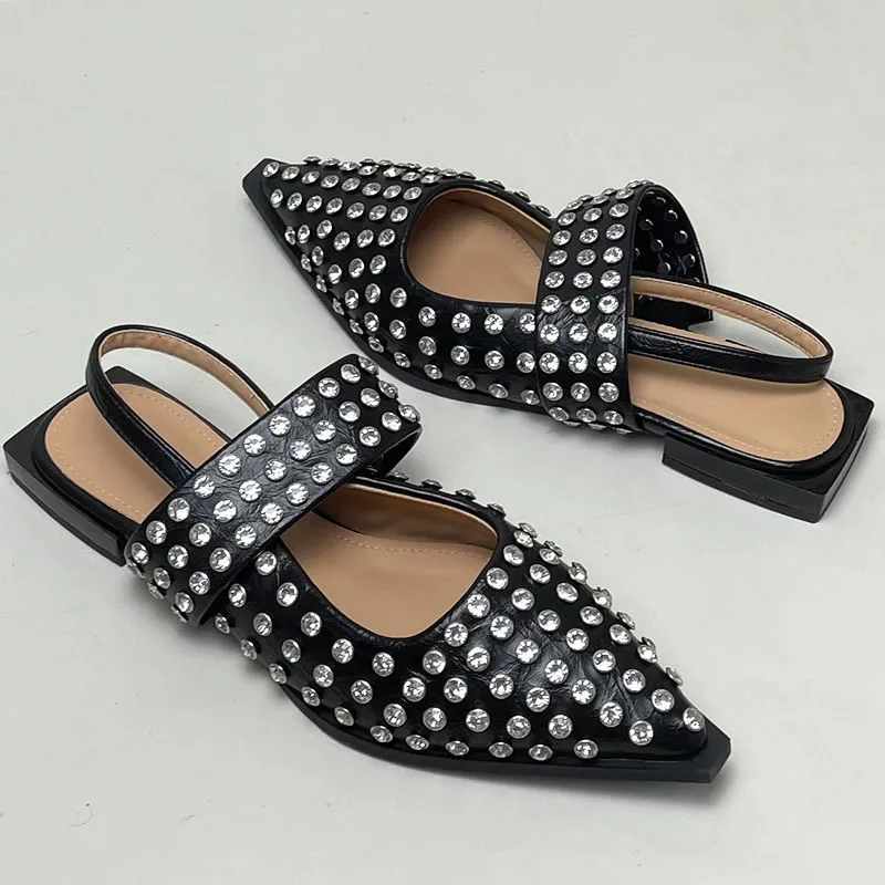 New 2025 Luxury Crystal Footwear Women Flats - Uniqwear
