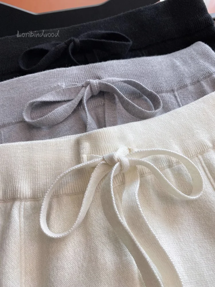 Soft Waxy Knit Wide-leg Pants Women - Uniqwear