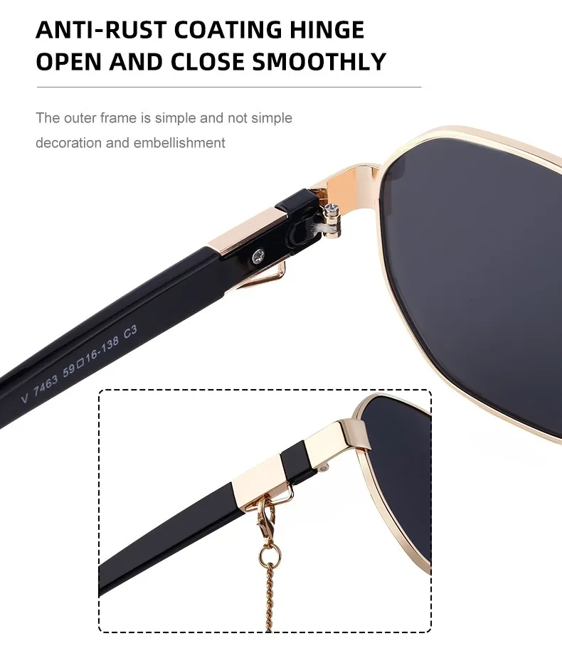 Polygon Sunglasses Women With Chain - Uniqwear