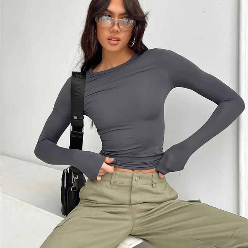 Women Casual Long Sleeve Slim Fit Tops - Uniqwear