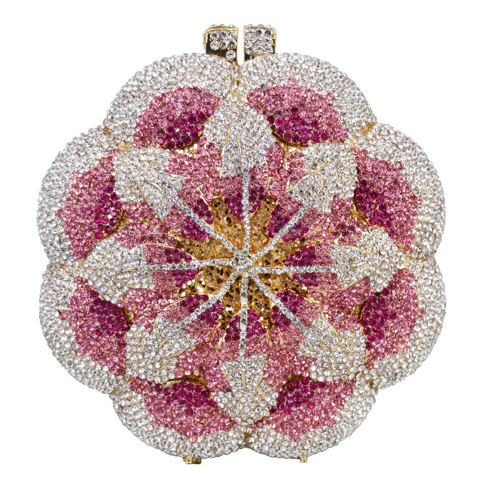 Rose Flower Rhinestones Evening Clutches Women - Uniqwear