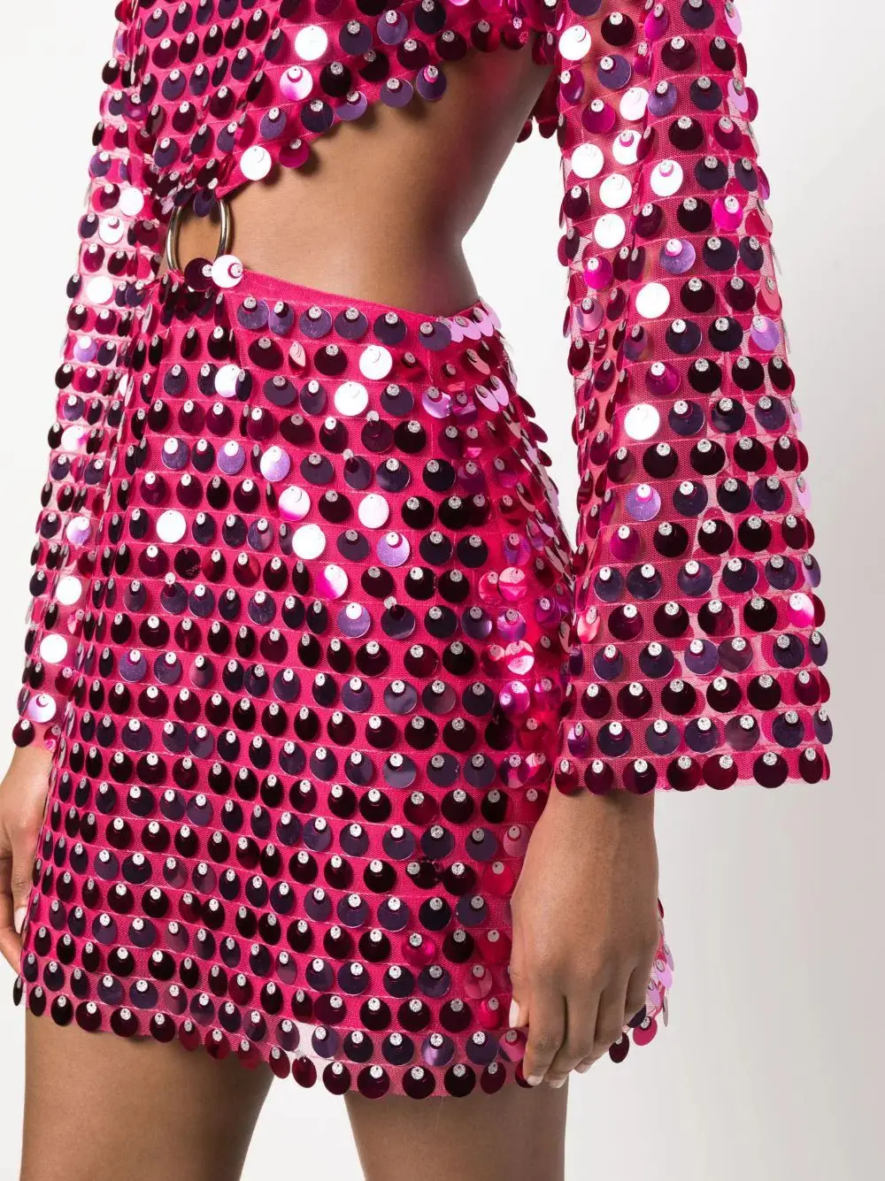 Sequins Hollow Out Mini Dress Woman - Uniqwear