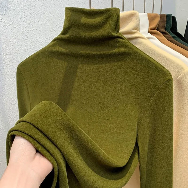 Women's Turtleneck Thick Long Sleeve Pullover - Uniqwear