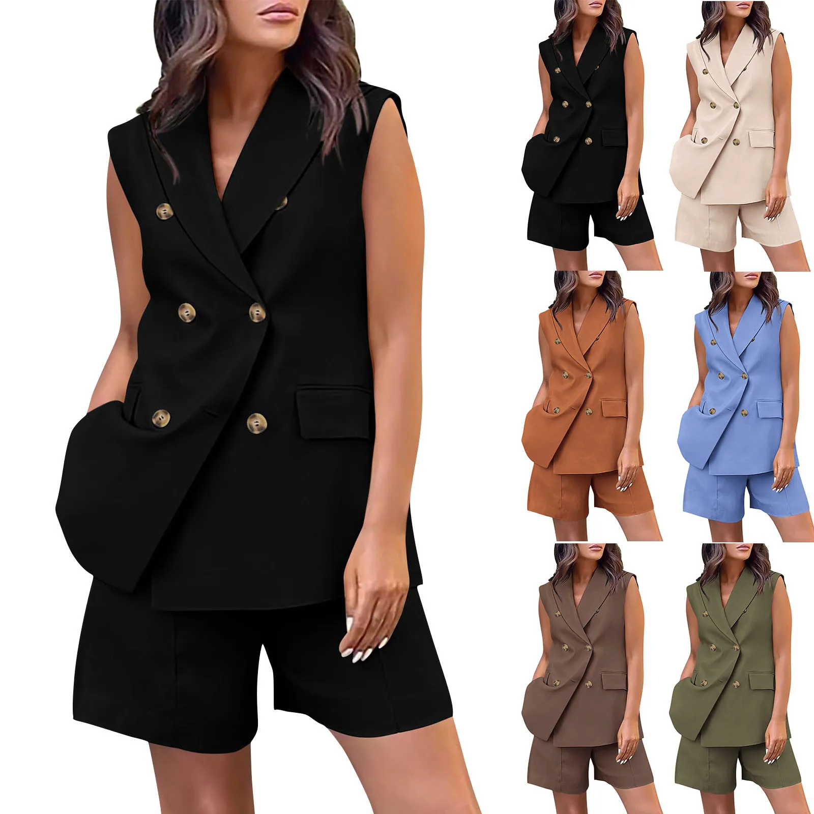 Women Office Shorts Suit Set - Uniqwear