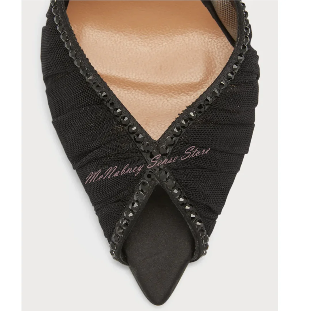 Buckles Straps Thin High Heels Solid Crystal Pumps Women - Uniqwear