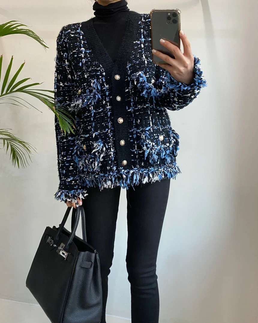 Vintage Tassels Patchwork Jacket Casual Fashion Female - Uniqwear